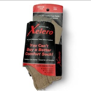 Instride Xelero Comfort Care Socks Size M Antimicrobial All Seasons 1 Pair Khaki